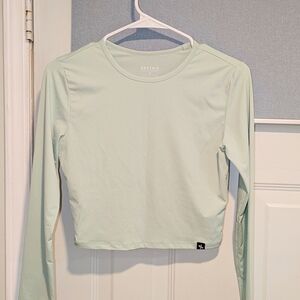 XEXYMIX Mint Green Long Sleeve Cropped Active Top - Size M